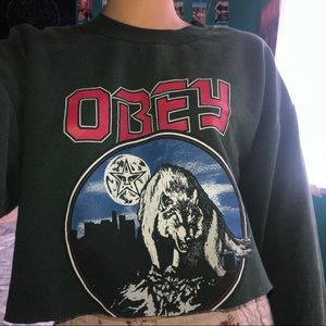 OBEY CROPPED CREWNECK